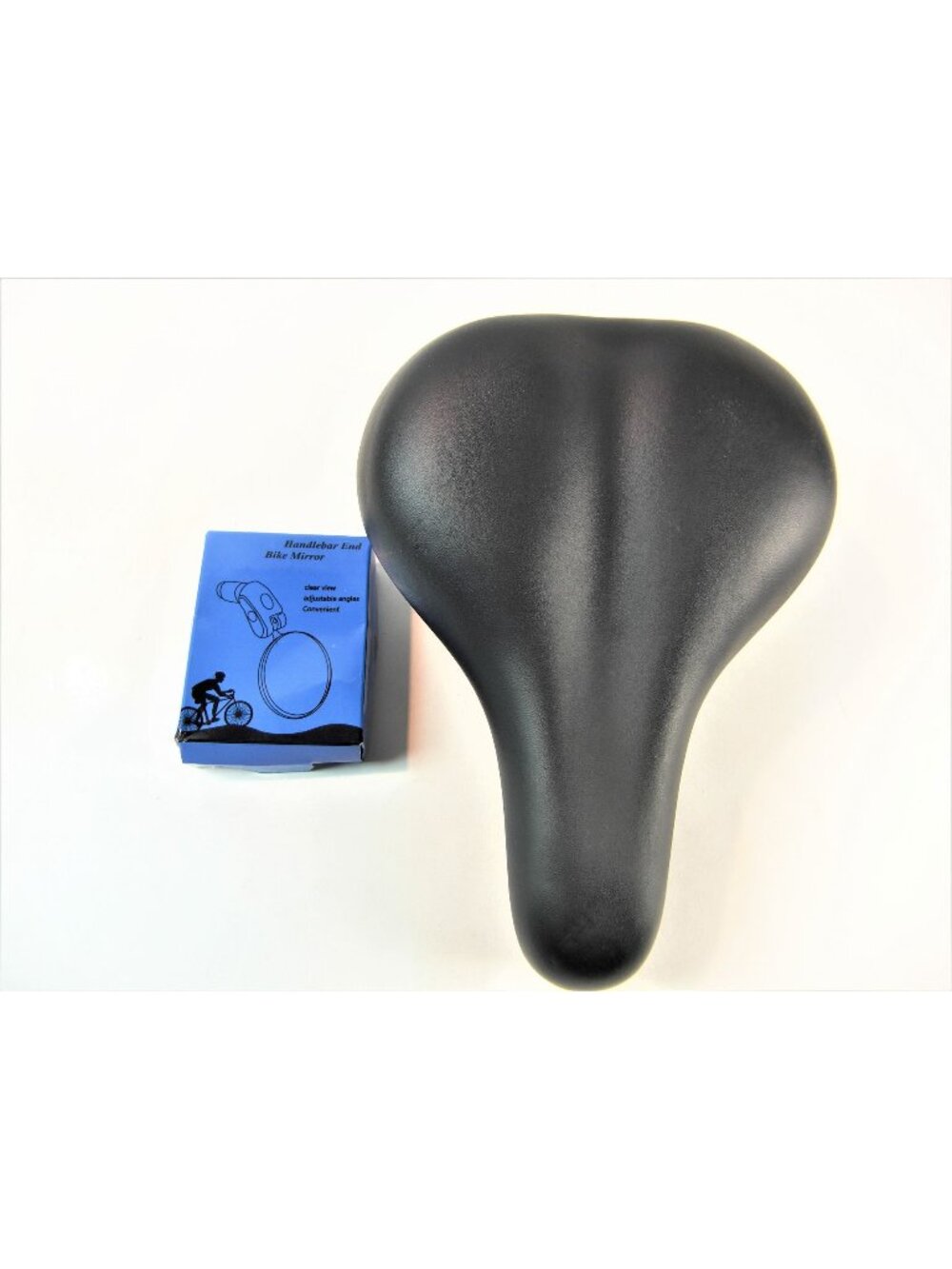 Comfort Bike Seat Extra Wide Cruiser Soft Bicycle Saddle W/ Handlebar End Mirror